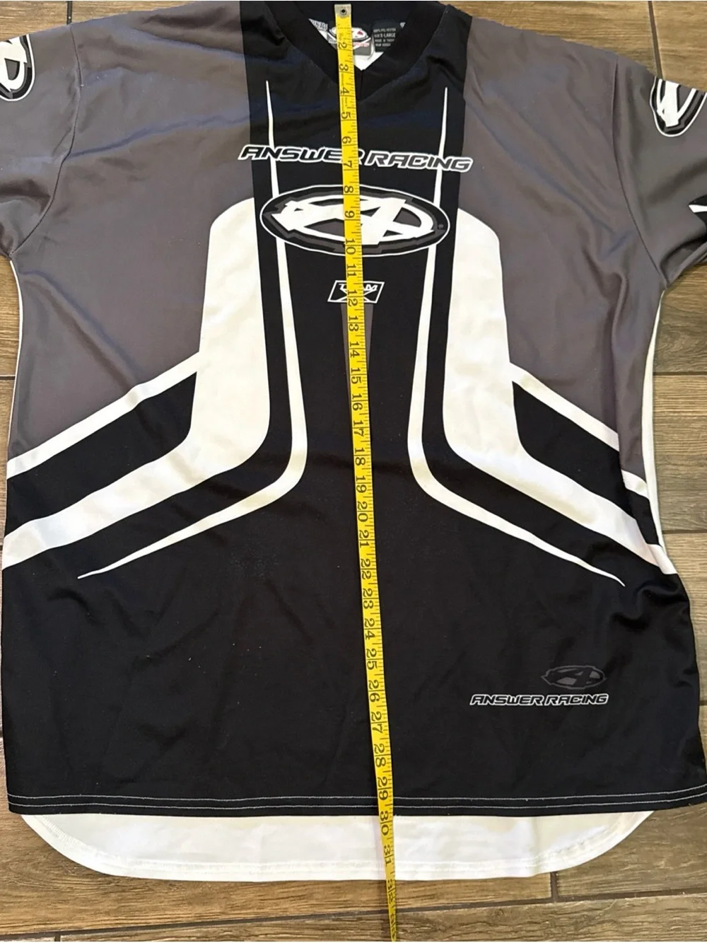 Answer Racing Shirt Mens Gray Black Jersey Moto Motocross Dirt Bike XL